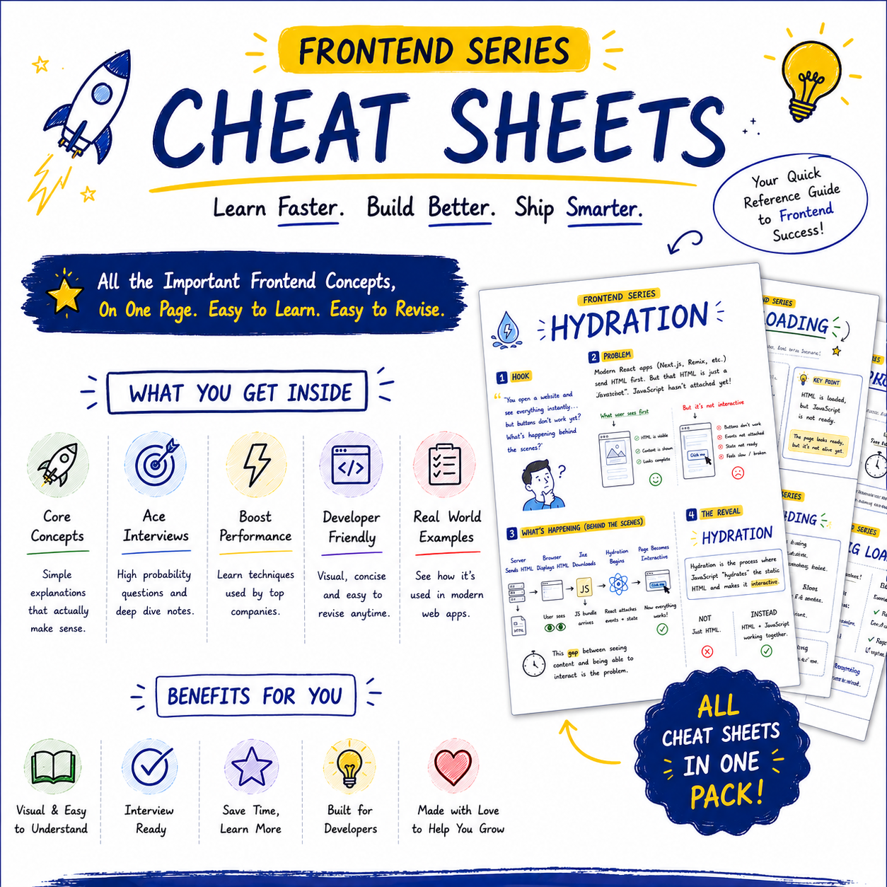 Frontend Series - One Pager Cheat Sheets